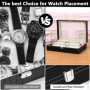 RDDAIPE Boite a Montre 12 Compartiments, Boîte à Montres Homme Femme, Coffret Montre avec Couvercle en Verre, PU Boite Rangement