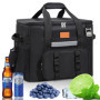 BBLTIFF 40L Grand Sac Isotherme Repas, Glaciere Souple Isotherme, Sac Glaciere Pliable, Glacière Isotherme avec Bandoulière Régl
