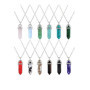 YiYaO Pendentifs Point de Quartz,Pendentif Pierre Naturelle 12 Pièces Collier Hexagonal Colliers à Pierres Précieuses à Quartz à