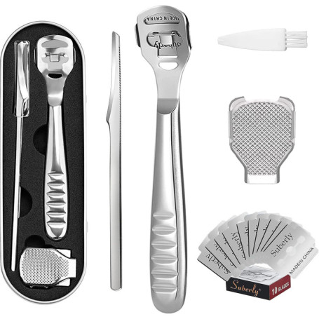 14 Pièce Râpe à Pied, Professionnel Mortes en Lime pour pieds, Rasoir Râpe Pied pour Callosités Rasoir pour Talons, Outil de Péd