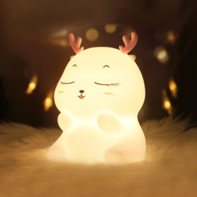 Diboniur Veilleuse Enfant Rechargeable Veilleuse Bébé Lampe, 7 Couleurs LED Veilleuse Filles, Silicone Lampe de Chevet Tactile p