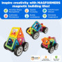 Magformers WOW Plus Magnetic Building Blocks Toy. Makes 30 Different Cars With Detachable Race Driver. STEM Toy With 18 Pieces.,