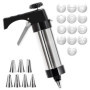 Dyaucwpo Pistolet à Patisserie, Presse à Pâtisserie en Acier Inoxydable, Machine à Biscuits, Presse à Biscuits Avec 13 Gabarits,