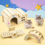 Zwenjuan Jouets pour Hamster,Jouet Pont à Bascule en Bois,Jouets molaires Jouet de Hamster Accessoire,Jouets Cochon d'Inde à mâc