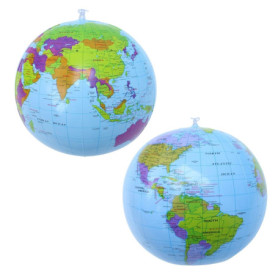 Globe Gonflable 2 Pièces, Globe Scolaire, Outil De Carte Mondiale, Accessoires D'Outils D'Éducation Géographique, Globe De Ballo