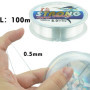 0.5mm/100m Fil de Pêche Monofilament en Nylon Transparent,Fil de Peche Monofil,Ligne de Pêche en Nylon Solide,pour Truite,Carpe,