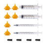 betevie Lot de 6 mini seringues à tétons pour animaux domestiques et animaux sauvages, idéal pour les tétons de chiots, chatons,