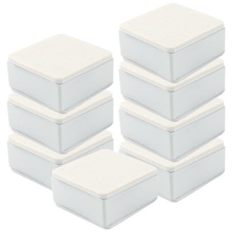 UNGFEI Lot de 8 rehausseurs de meubles carrés blancs de 3 cm, 6 cm de diamètre, rehausseurs de meubles autocollants ajoutent 3 c