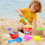 TAFACE 8 Pièces Jouets De Plage pour Enfants, Jouets De Bac À Sable, Écran De Maille De Sable, Moule Océanique, Moule De Sable A