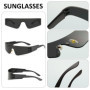 TAFACE Lot de 2 Paires de Lunettes de Soleil Futuristes - Style Punk, Réfléchissantes, Sans Monture - Argentées et Noires - Avec