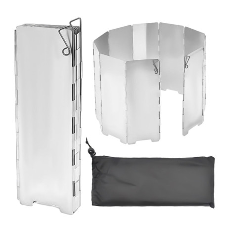 MEMOFYND Planche de 10 pare brise de camping avec 1 sac de rangement avec cordon de serrage, pliable pour l'extérieur, le campin