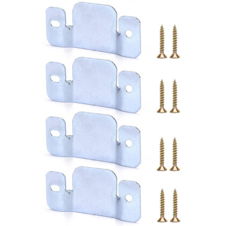 QWORK® 4 Pcs Supports de Fixation pour Canapé Sectionnel, Connecteur de Canapéà Emboîtement en Fer Galvanisé avec Vis (96 x 46 m