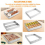 Cadre Patisserie Rectangulaire, Extensible Moule Carré, Moule Rectangulaire Patisserie avec 2 Spatule, Moule à Gâteau Rectangle 