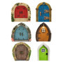 Porte De Jardin Miniature 6 Pièces, Porte Féerique, Mini Porte Décorative De Jardin, Porte Décorative Extérieure en Bois, Porte 
