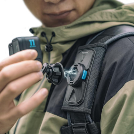 SUREWO Support magnétique pour Sac à Dos à dégagement Rapide, Support bandoulière à 360° avec Crochet Universel en J Compatible 