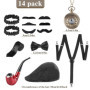 VFANDV Accessoire Annee 20 Homme, 14pcs Années 1920 Hommes Accessoires Gatsby Costume Gangster Deguisement, Années 1920 Hommes D