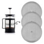 EASYKEENECOM Lot de 3 filtres de rechange pour cafetière à piston - 350 ml - En acier inoxydable - Pour cafetière à piston à pis