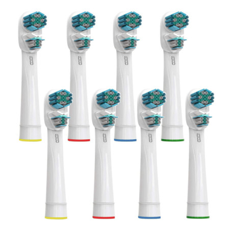 Lot de 8 têtes de rechange pour brosses à dents électriques Braun Oralb Dual Clean