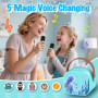 Micro Karaoke Enfant,Fille Micro Karaoke,Cadeau Fille 3 4 5 6 7 8 9 10 12 Ans,Jouet Enfant 3 4 5 6 7 8 9 10 12 Ans，avec 2 Micro 