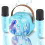 Micro Karaoke Enfant,Fille Micro Karaoke,Cadeau Fille 3 4 5 6 7 8 9 10 12 Ans,Jouet Enfant 3 4 5 6 7 8 9 10 12 Ans，avec 2 Micro 