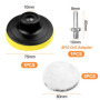 Newpop 7 Pièces Kit Polissage Voiture, 80 mm Pad Polissage Voiture, Disque Polissage en Laine, Tampon de Polissage en Laine D'Ag