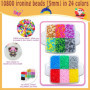 Dazhtu Kit De Perles à Repasser, 10800 Perles De 5mm Avec Boîte De Rangement, plaques De Per les à Repasser, guide d'utilisation