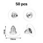 50 pièces Fermoir Boucles d'oreilles silicone,fermoirs de boucles d'oreilles en caoutchouc,Attache Boucles d'oreilles,pour Rempl