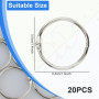 Lot de 20 anneaux de reliure en métal de 30 mm de diamètre intérieur