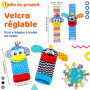 hugttt 4 Pcs Bébé Poignet et Chaussettes Hochet Jouets, Pied Finder et Poignet de Bell Strap Hochet Chaussettes Animaux Jouet Ev