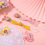 Hugttt Attache Tetine Tissu, 2 Pièces Attache Sucette Fille Garçon Accroche Tetine Bois, Pacifier Chain Chaîne de Tétine pour Bé