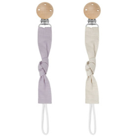 Hugttt Attache Tetine Tissu, 2 Pièces Attache Sucette Fille Garçon Accroche Tetine Bois, Pacifier Chain Chaîne de Tétine pour Bé