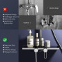 HOMELODY Système de douche avec robinetterie et étagère en verre chromé – Robinet de douche complet avec douchette à main, douch