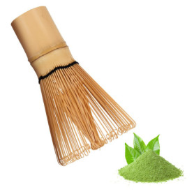 Zanfqvo Fouet à Matcha en Bambou - Naturel Matcha Fouet, 100 Branches - Accessoires pour Cérémonie du thé Japonais