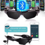 Hereta Lunettes de Soleil Bluetooth 5 m avec Carte Micro SD Extensible jusqu'à 32 Go avec MP3 + Bluetooth + Appareil Photo + Fon