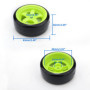 Pxyelec Lot de 4 jantes vertes de 12 mm et pneus lisses pour voiture RC 1/10