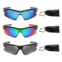 DAZZLUXE 3 Lunettes de Soleil Polarisées pour Homme - Vélo, Course, Ski, Golf - Avec 3 Poches