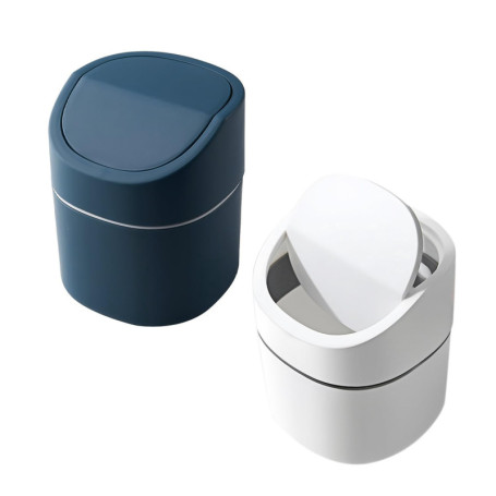 DHSBGWSX Lot de 2 petites poubelles avec couvercle, pour chambre à coucher, mini poubelle de bureau, portable, avec couvercle, b