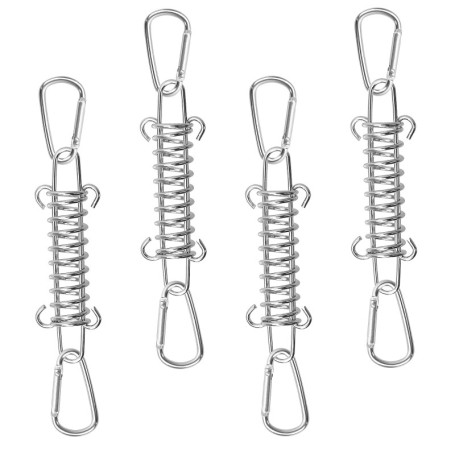 4 Pcs Boucle de Corde de Ressort de Tente Tendeur Voile Ombrage en Acier Inoxydable Ressort Voile D'ombrage Tendeur Ressort Bouc