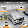 DULNICE Plancha Électrique Professionnelle en Acier Inoxydable, Commerciale Plancha de Cuisson Grill electrique，220-240V