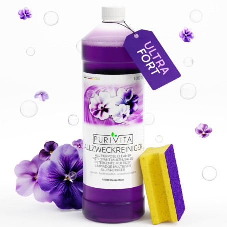 PURIVITA® Nettoyant Liquide Concentré Tout Usage [1L] - Universel Nettoyage Multi Surface - All Purpose Cleaner - Nettoyant Lava