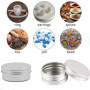 BOBOZHONG Pots en Aluminium,12 Pcs Vide Pots de Voyage Rondes Boîtes Aluminium Pot de Crème Vide Conteneurs Cosmétiques Vide Pot
