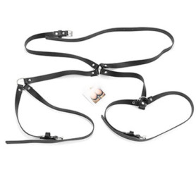 Punk Chaîne de Corps en Cuir pour Femmes Taille Harnais Ceinture Noir Gothique Chaîne de Jambe Réglable Ceinture Cuisse Jarretel