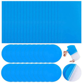 40 Pièces Rustine Piscine Kit de Réparation Patchs de Réparation Auto-Adhésifs PVC Patch Liner Piscine pour Lits Gonflables Anne