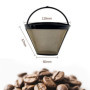 VELLUSTRA 2 PCS Filtre à Café Réutilisable Taille 4, Filtre a Cafe en Acier Inoxydable pour Faire du Café Manuel Filtre Café Per