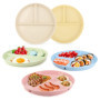 Lot de 5 Assiette Compartiment Adulte Enfant, Assiettes Divisées, Assiette Reequilibrage Alimentaire Adulte, Assiette Plastique 