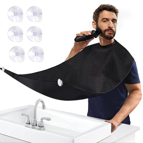 Tablier Barbe, Bavoir a Barbe, Barbe Récupérateur Poil avec 6 Ventouses, Non Collant Cadeaux de Toilettage pour Hommes, Bavoir B