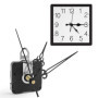 2 Pièces Mécanisme Mouvement d'Horloge, Mouvement d'Horloge Silencieuse, Mécanisme Horloge à Pile, avec 5 Paires Horloge Aiguill