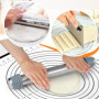 Rouleau à Pâtisserie Antiadhésif, Rouleau à Pâtisserie en Acier Inoxydable, avec Anneaux Amovibles, Tapis de Cuisson en Silicone