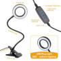 MXTIMWAN 5X Lampe Loupe, 360° Flexible Loupe à Pince, Loupe 5X avec lumière, 3 Couleurs 10 Luminosité, pour Travail de Bureau ét