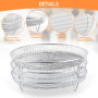 3 Pièces Grilles pour Friteuse, Accessoires pour Friteuse à Air, Grille de Friteuse à Air en 304 Acier Inoxydable, pour Friteuse